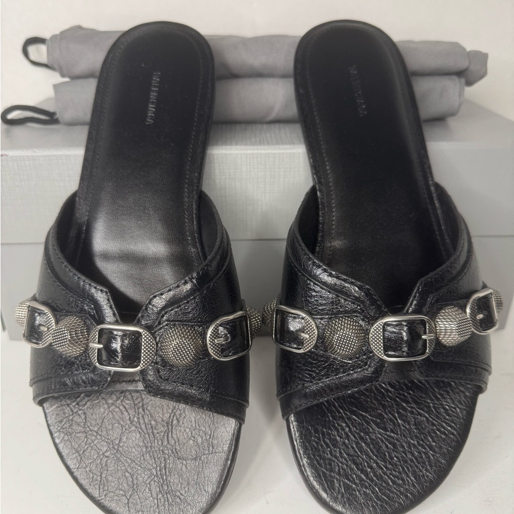 Balenciaga Le Cagole Women’s Slide Sandal Black Colo Size 38 New. - Picture 2 of 11